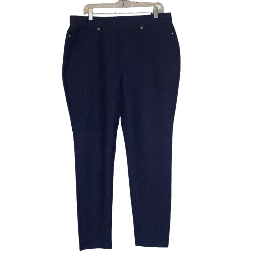 EUC - MK Signature Navy Blue Pull-Up Skinny Pant Stretch Waistband Leggings - XL